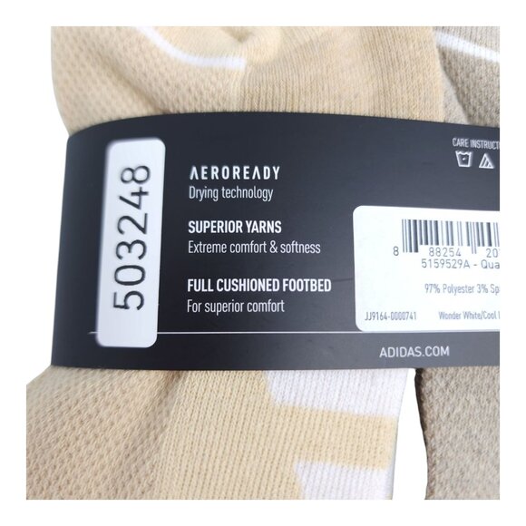 Adidas Womens Cushioned AEROREADY Ankle Socks 6-Pack Size 5-10 Tan Gray White - Picture 7 of 7